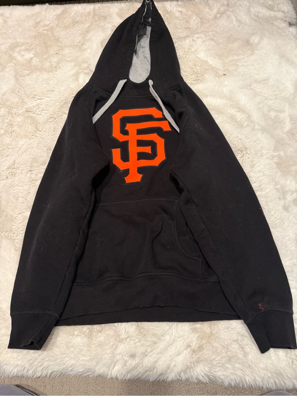 San Francisco Giants Black Pullover Hoodie with Orange Logo